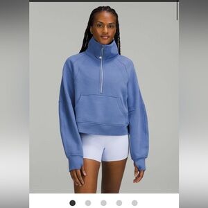 M/L lululemon Blue Funnel Neck Half-Zip Scuba Sweatshirt